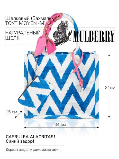 Шелковый (Бахмаль) тоут Moyen (M) CAERULEA ALACRITAS! (Синий задор!) CAERULEA ALACRITAS!_Tote/M